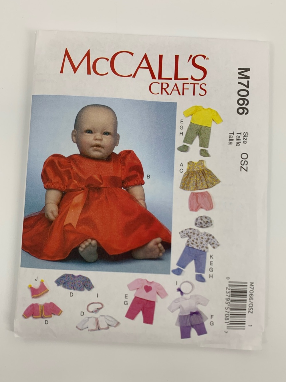 McCALL'S Sewing Pattern for 11”-12” and 15”-16” dolls